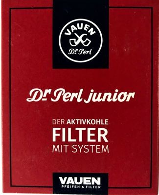 Vauen Dr. Perl Junior Pfeifenfilter 9mm 40 Stück Packung Aktivkohle Filter Jubox